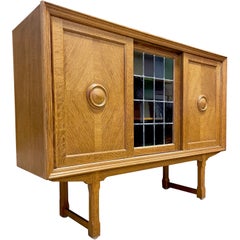 Danish Scandinavian Oak Tall Cabinet or Sideboard