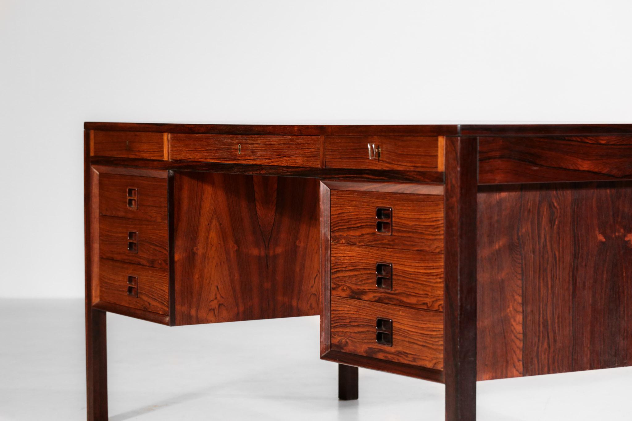 Danish Scandinavian Rosewood Desk by Arne Vodder Vintage Midcentury Design, 1960 6