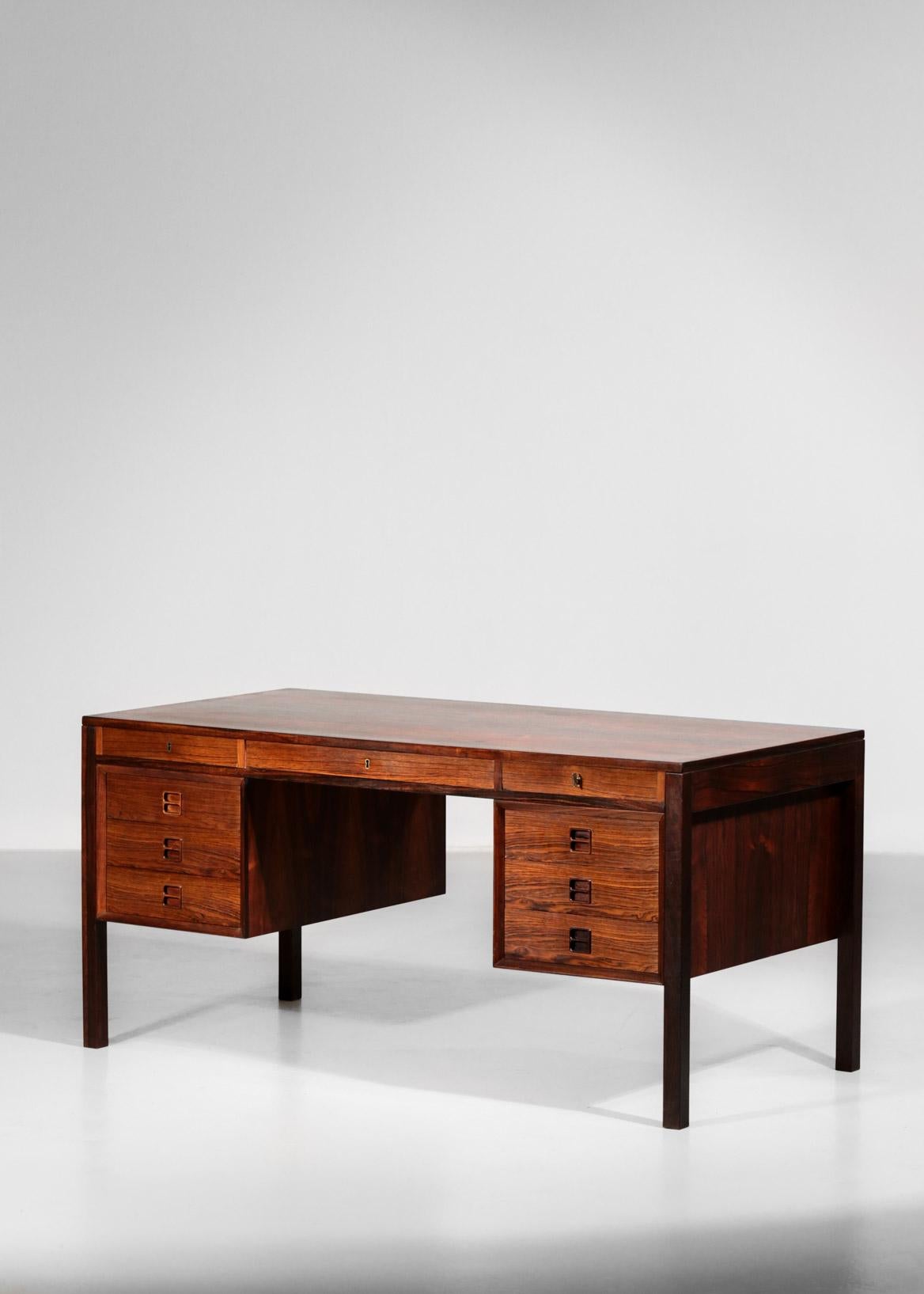 Mid-20th Century Danish Scandinavian Rosewood Desk by Arne Vodder Vintage Midcentury Design, 1960