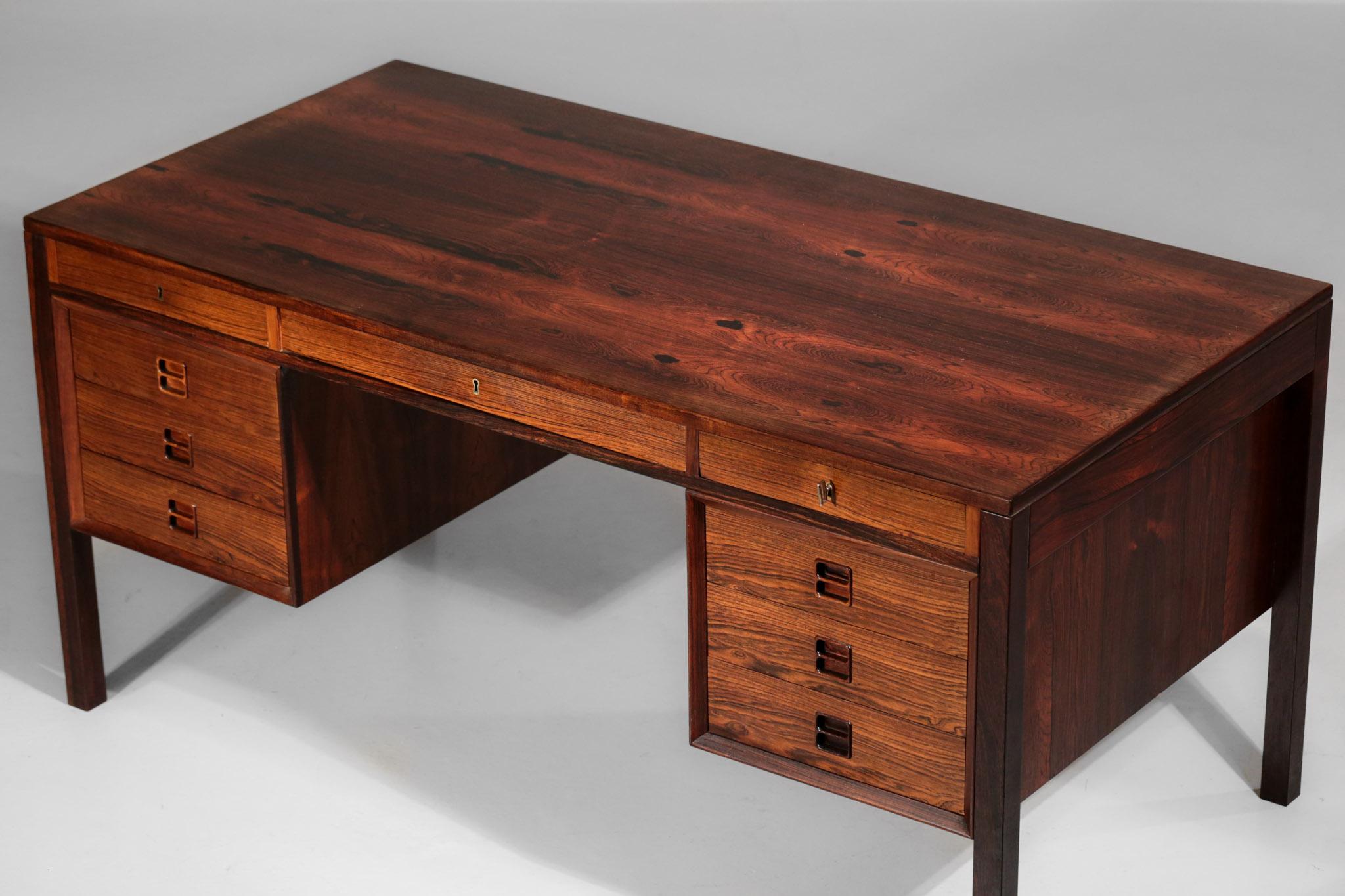 Danish Scandinavian Rosewood Desk by Arne Vodder Vintage Midcentury Design, 1960 1