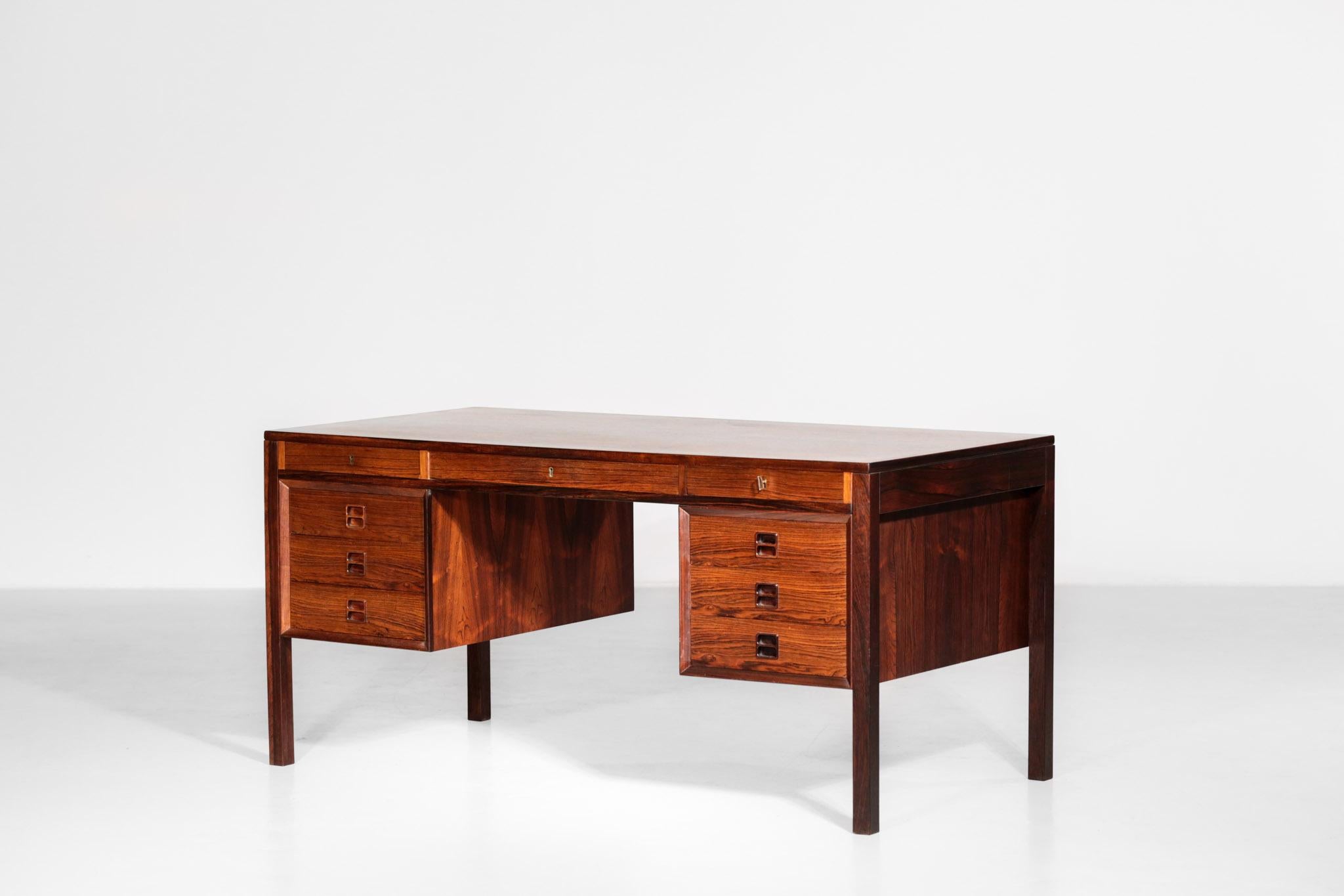 Danish Scandinavian Rosewood Desk by Arne Vodder Vintage Midcentury Design, 1960 3