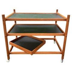 Vintage Danish Scandinavian Tea or Bar Cart in Teak Wood With Removable Serving Tray