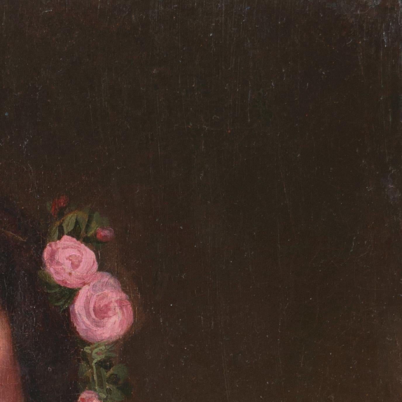 'A Fashionable Young Woman in a Chiffon Ball-Gown', Scandinavian Oil Portrait For Sale 5