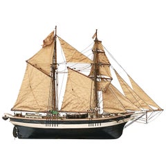 Danish Schooner Model Ship, circa 1860-1880