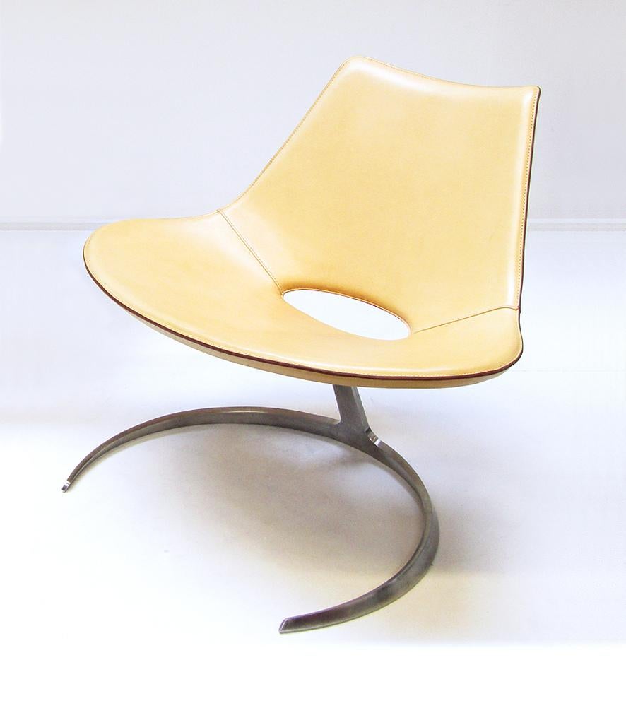 Minimalist Danish Scimitar Chair by Preben Fabricius & Jørgen Kastholm for Bo Ex For Sale