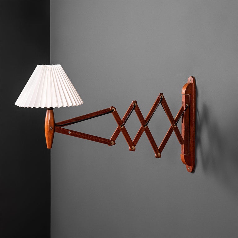 Danish Scissor Wall Lamp For Sale at 1stDibs