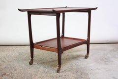 Danish Sculptural Two-Tier Teak Barcart by Kresten Buch