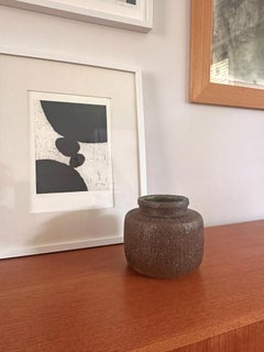 Dänische skulpturale Vase aus dunkelbraunem Steingut von Harry Tusbo, 1970er Jahre