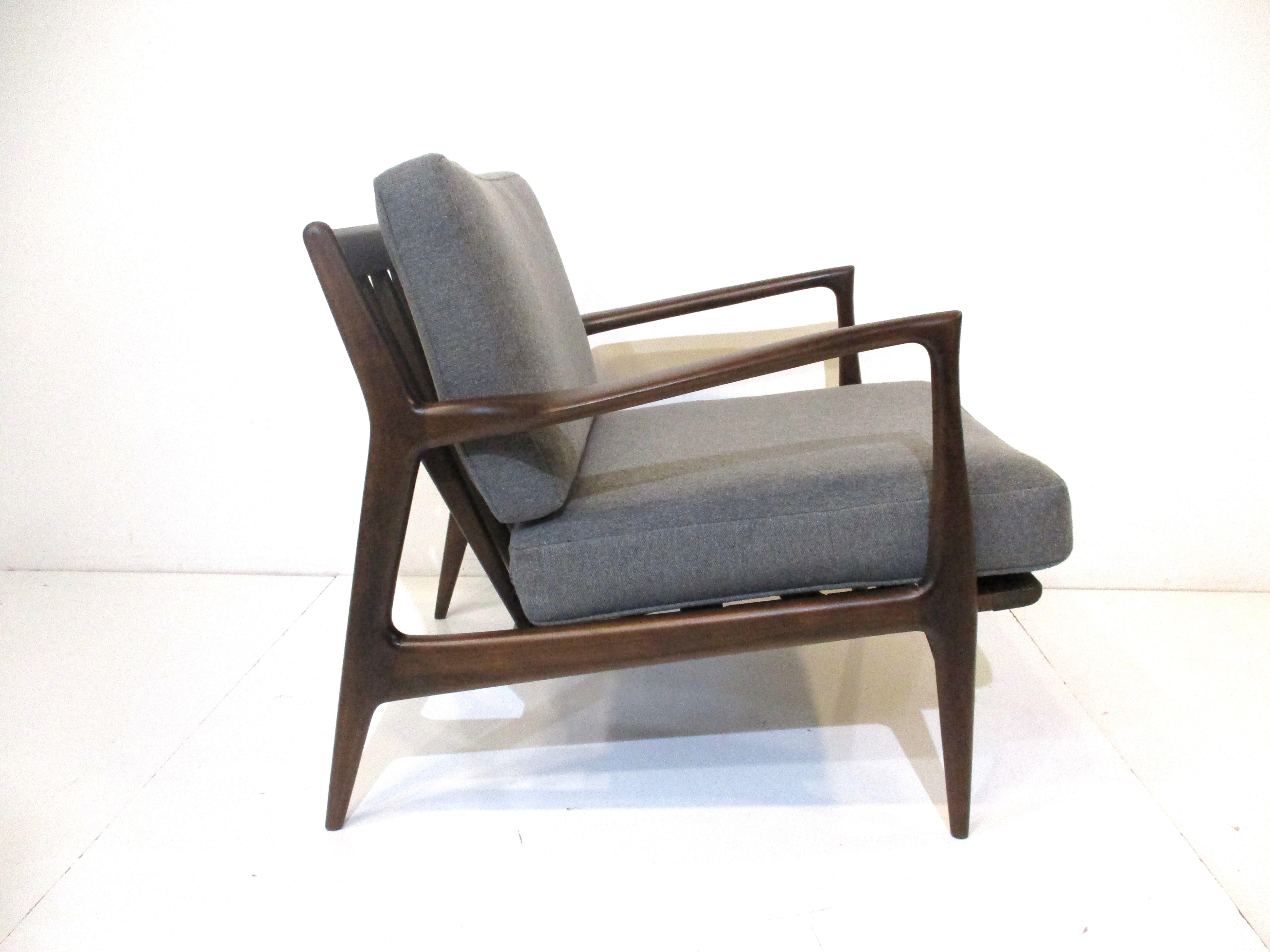 Mid-Century Modern Danish Sculptural lounge Chair by I.B. Kofod Larsen