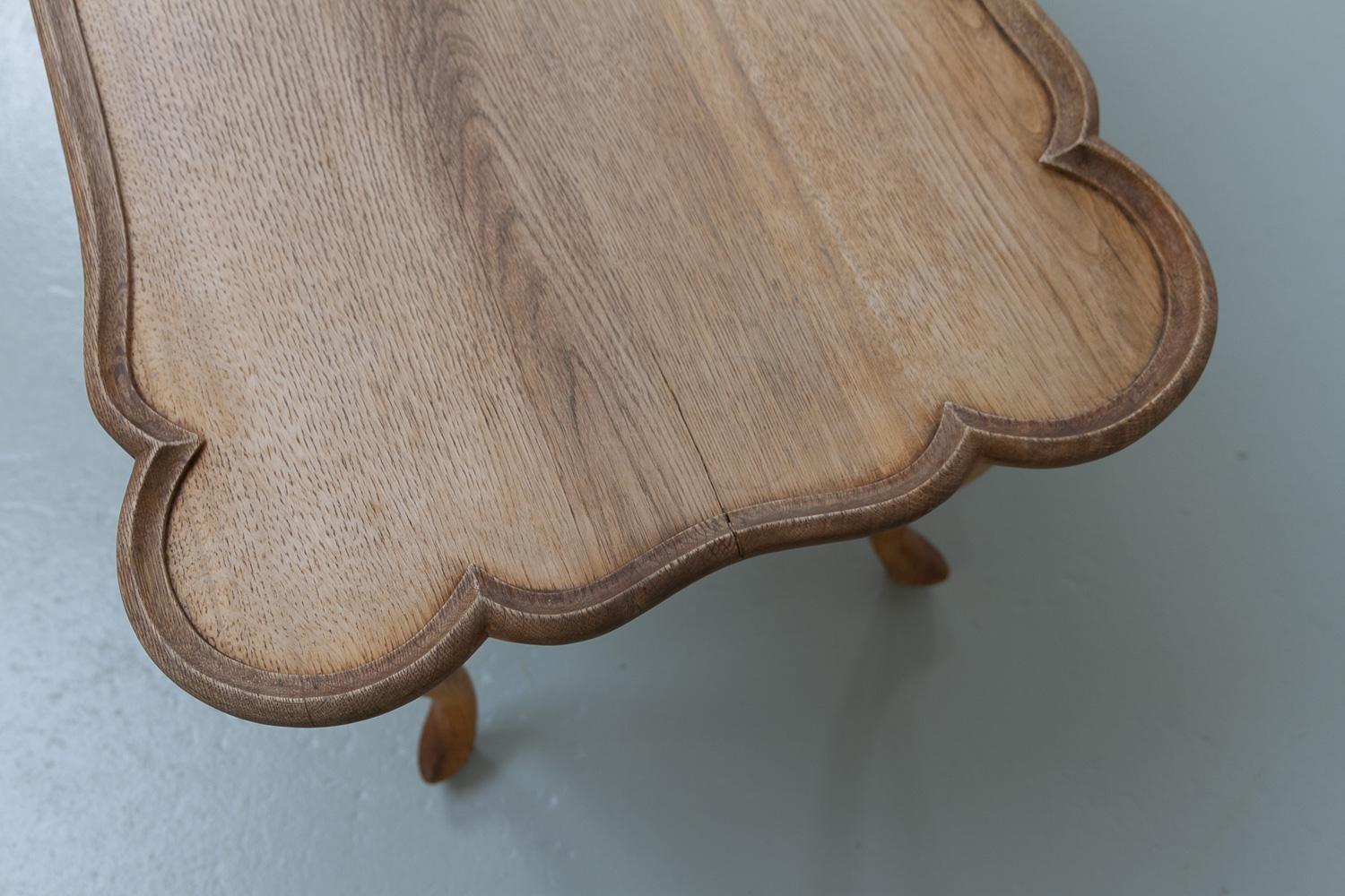 Danish Sculptural Solid Oak Coffee Table by Frits Henningsen, 1940s. For Sale 8