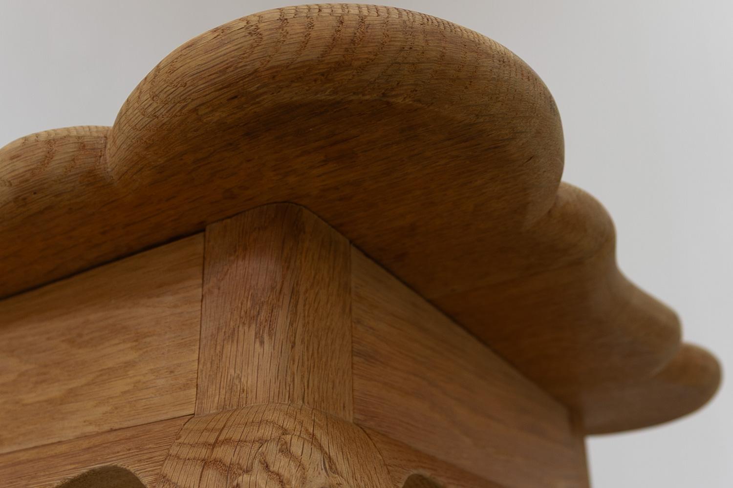 Danish Sculptural Solid Oak Coffee Table by Frits Henningsen, 1940s. For Sale 8
