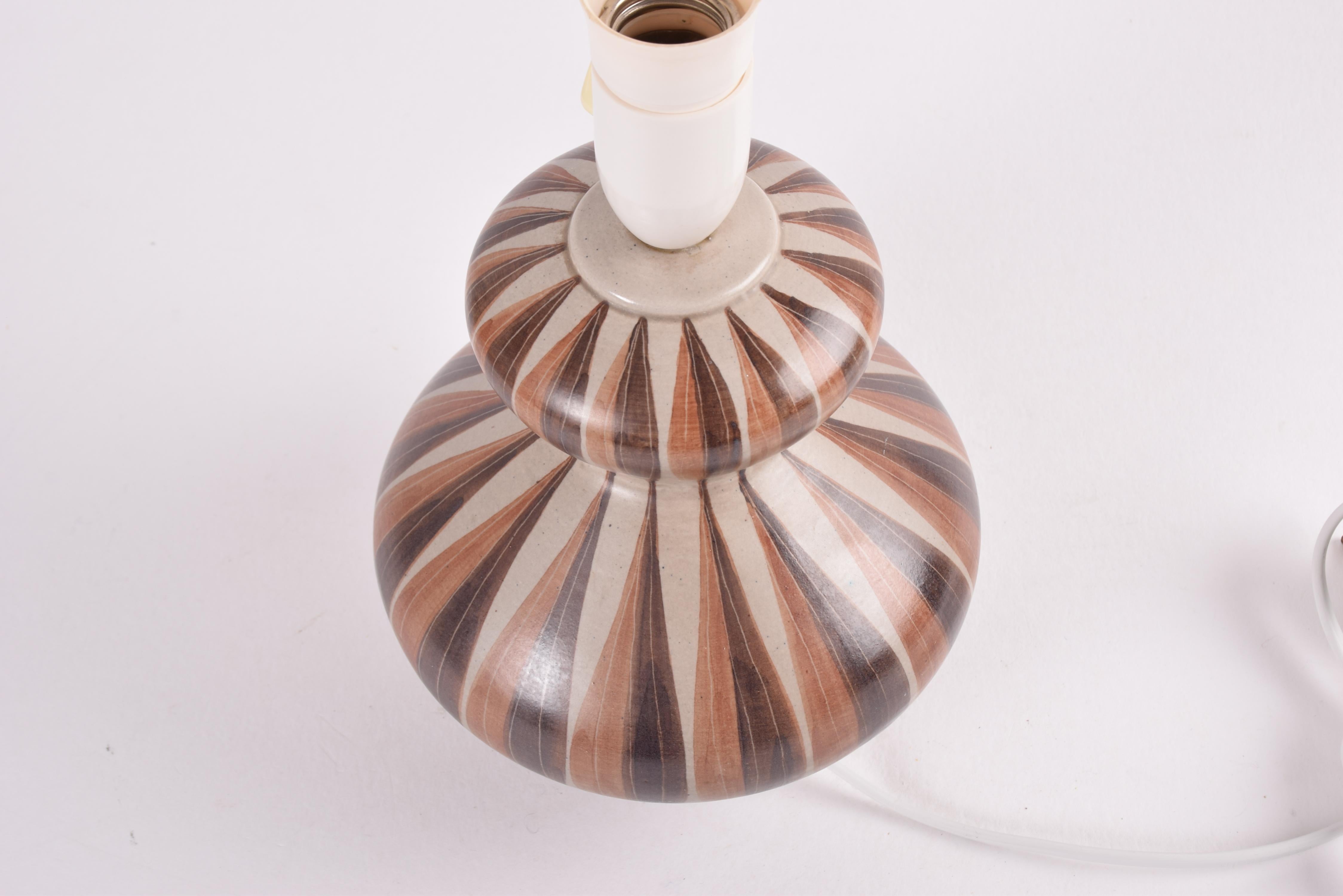 Danish Sculptural Table Lamp with Brown Stripes by Eva & Johannes Andersen 1960s For Sale 2