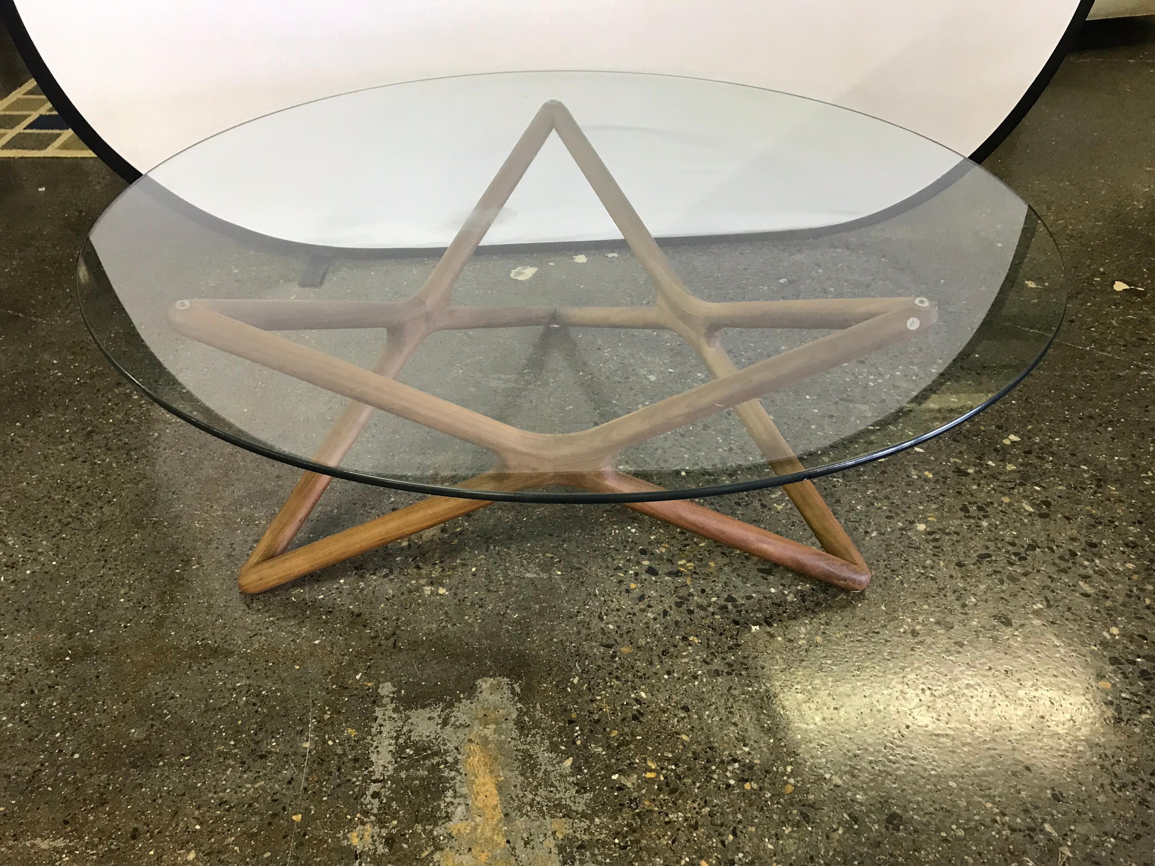danish glass top coffee table