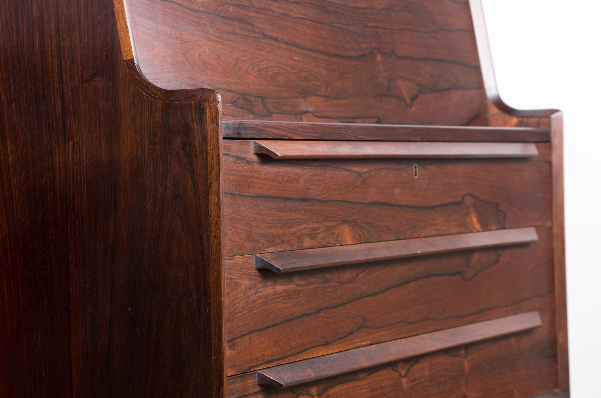 Danish Secretary in  Rosewood, Arne Wahl Iversen for Branderup Mobelfabrik 196O. For Sale 5
