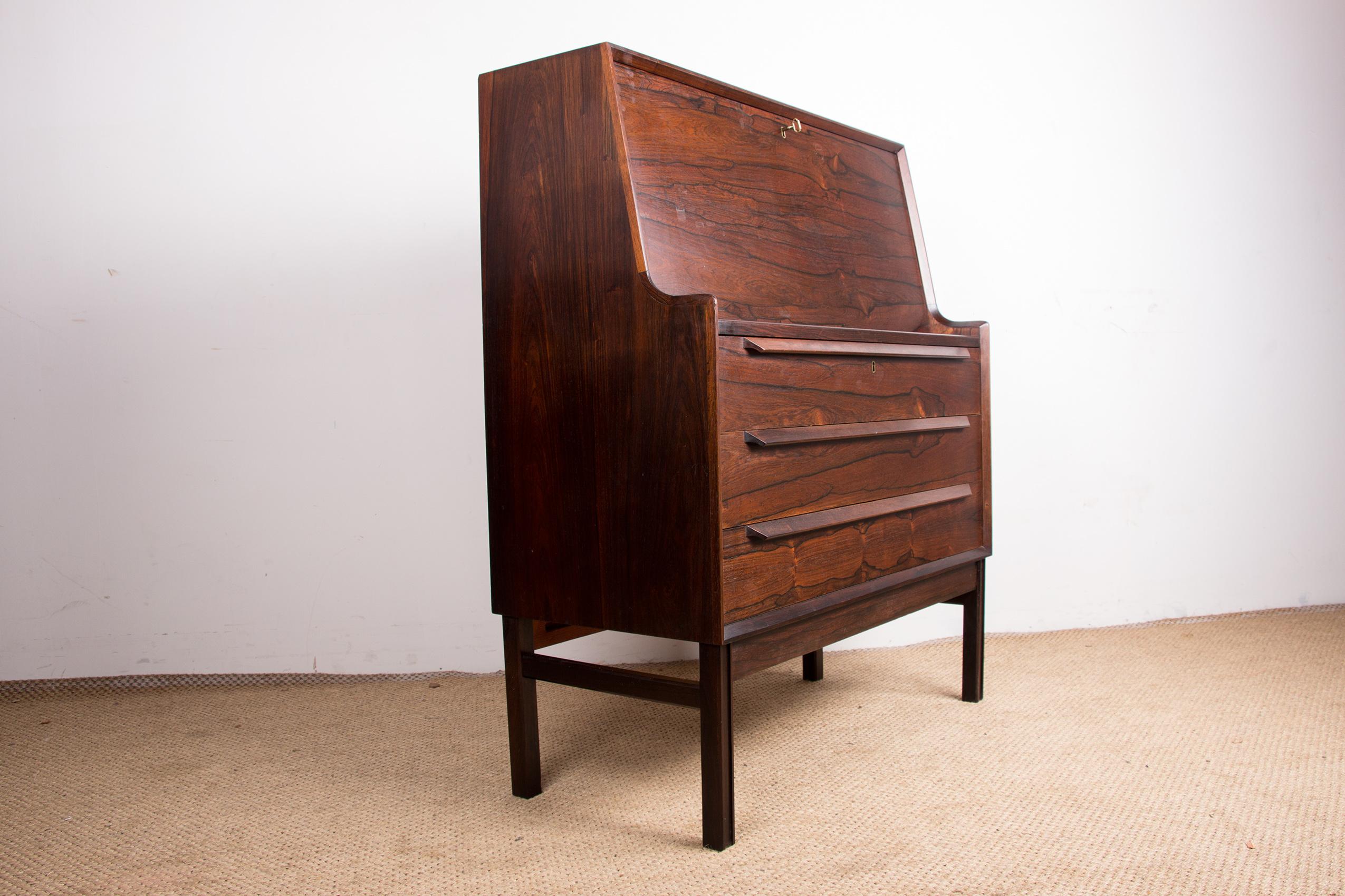 Danish Secretary in  Rosewood, Arne Wahl Iversen for Branderup Mobelfabrik 196O. For Sale 6