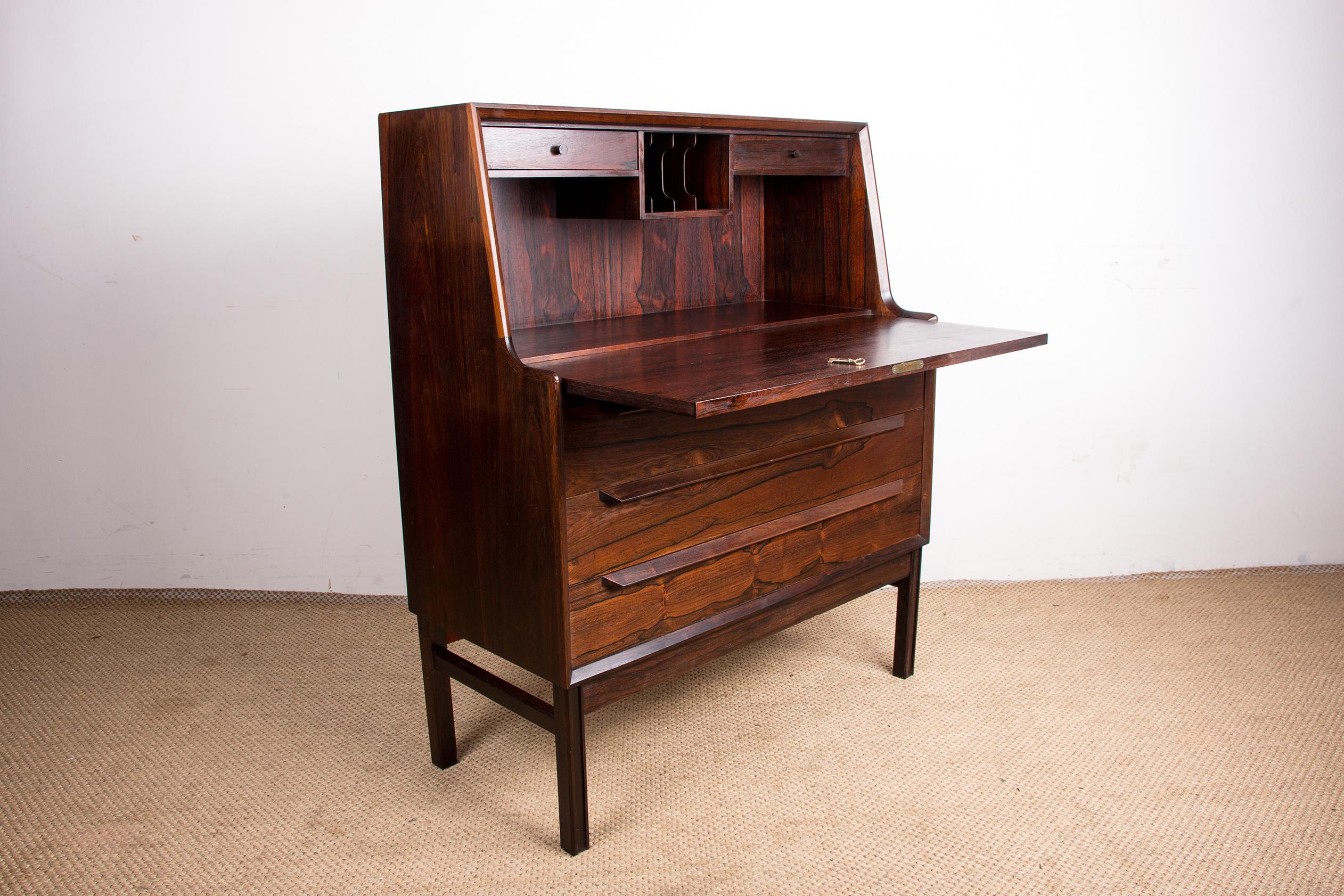 Danish Secretary in  Rosewood, Arne Wahl Iversen for Branderup Mobelfabrik 196O. For Sale 7
