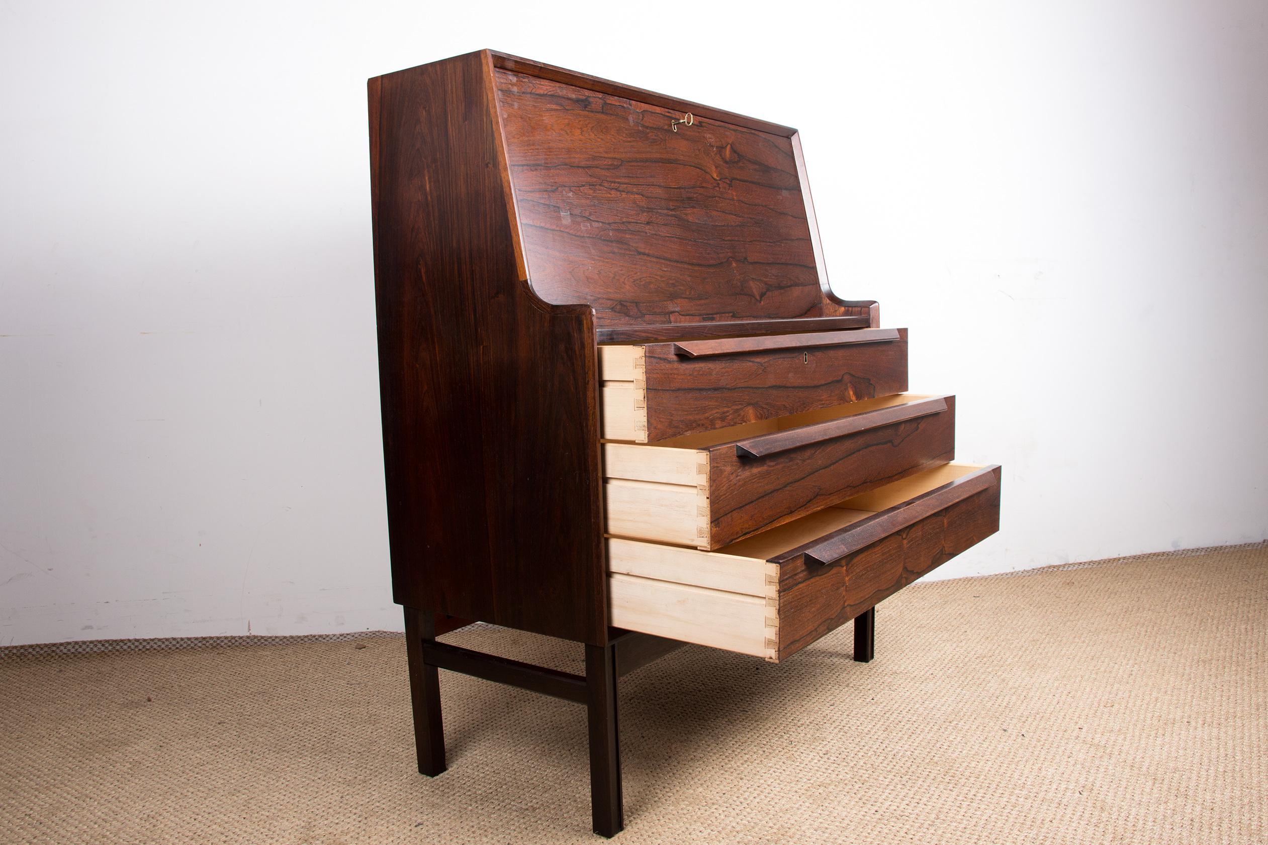 Danish Secretary in  Rosewood, Arne Wahl Iversen for Branderup Mobelfabrik 196O. For Sale 10