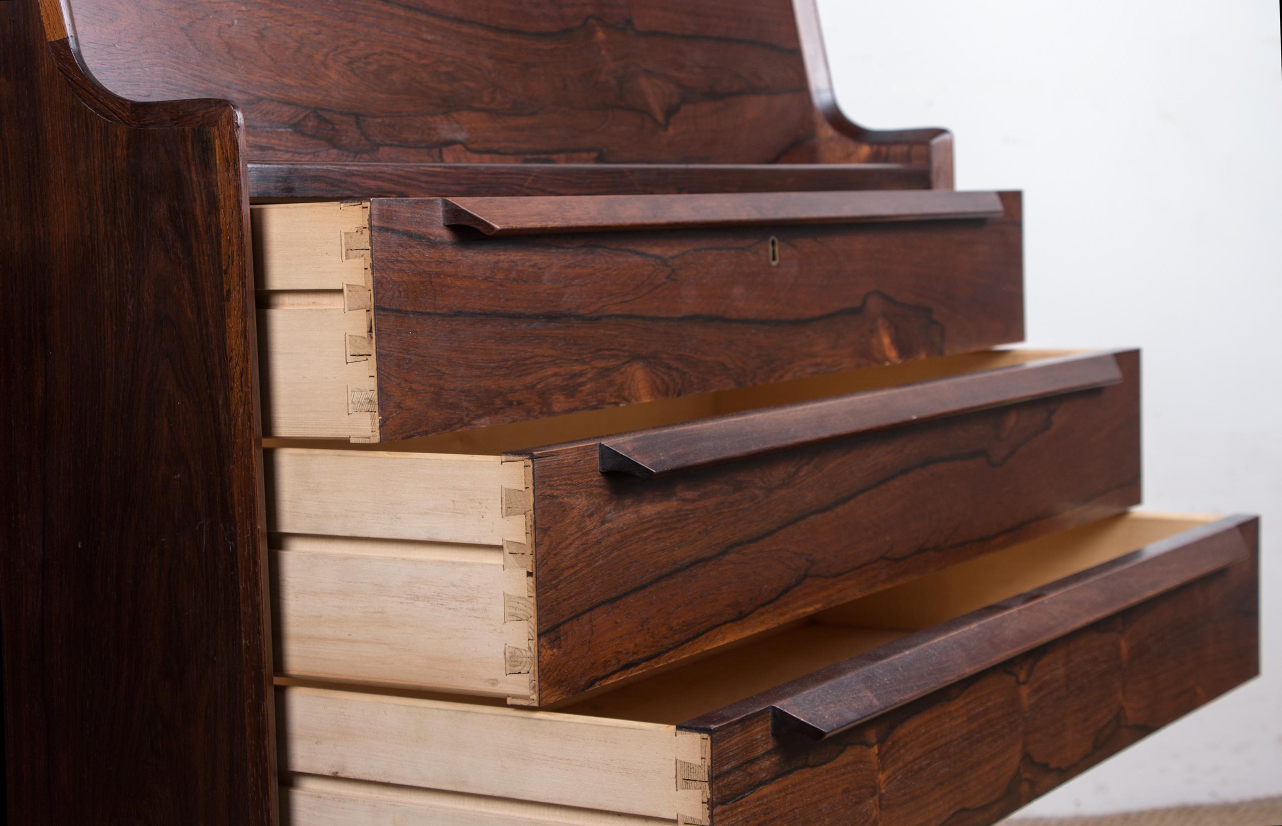 Danish Secretary in  Rosewood, Arne Wahl Iversen for Branderup Mobelfabrik 196O. For Sale 11