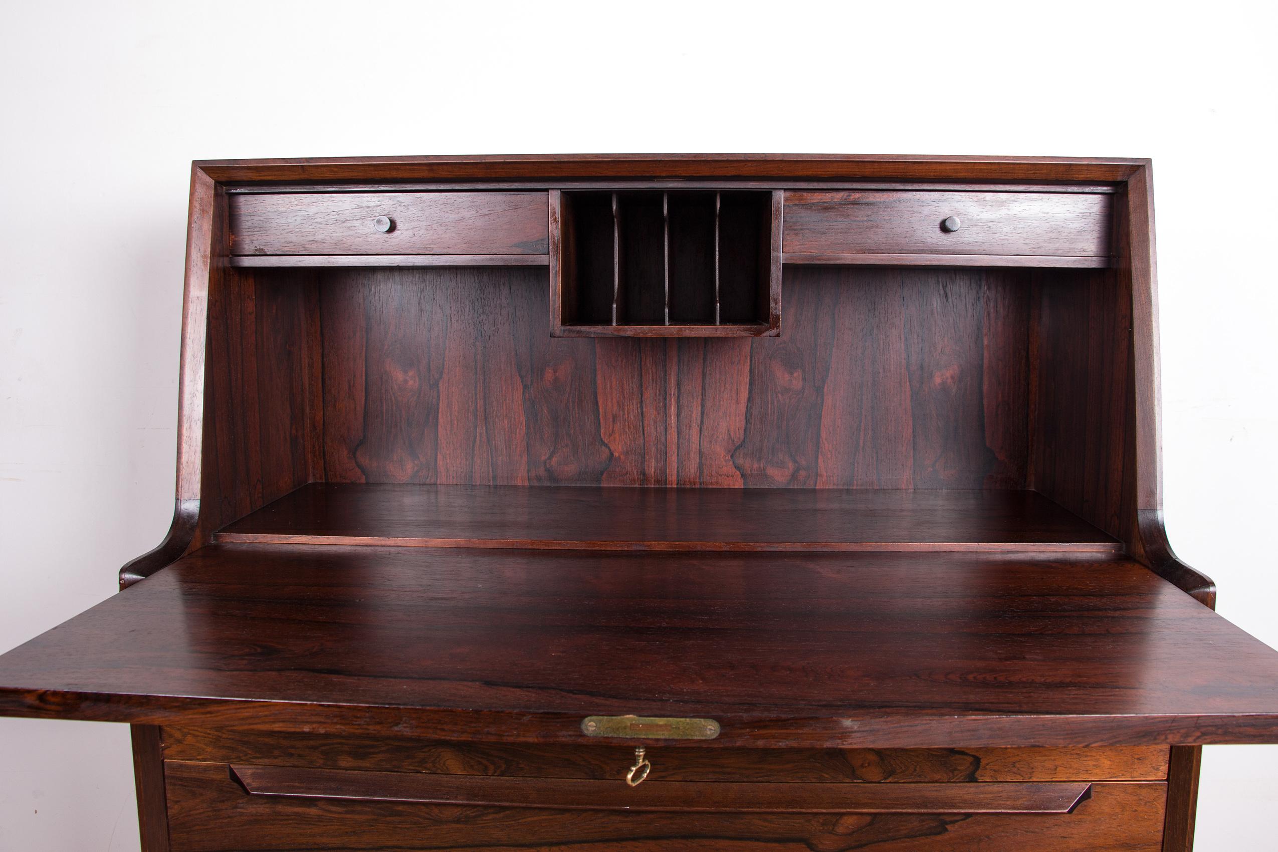Danish Secretary in  Rosewood, Arne Wahl Iversen for Branderup Mobelfabrik 196O. For Sale 1
