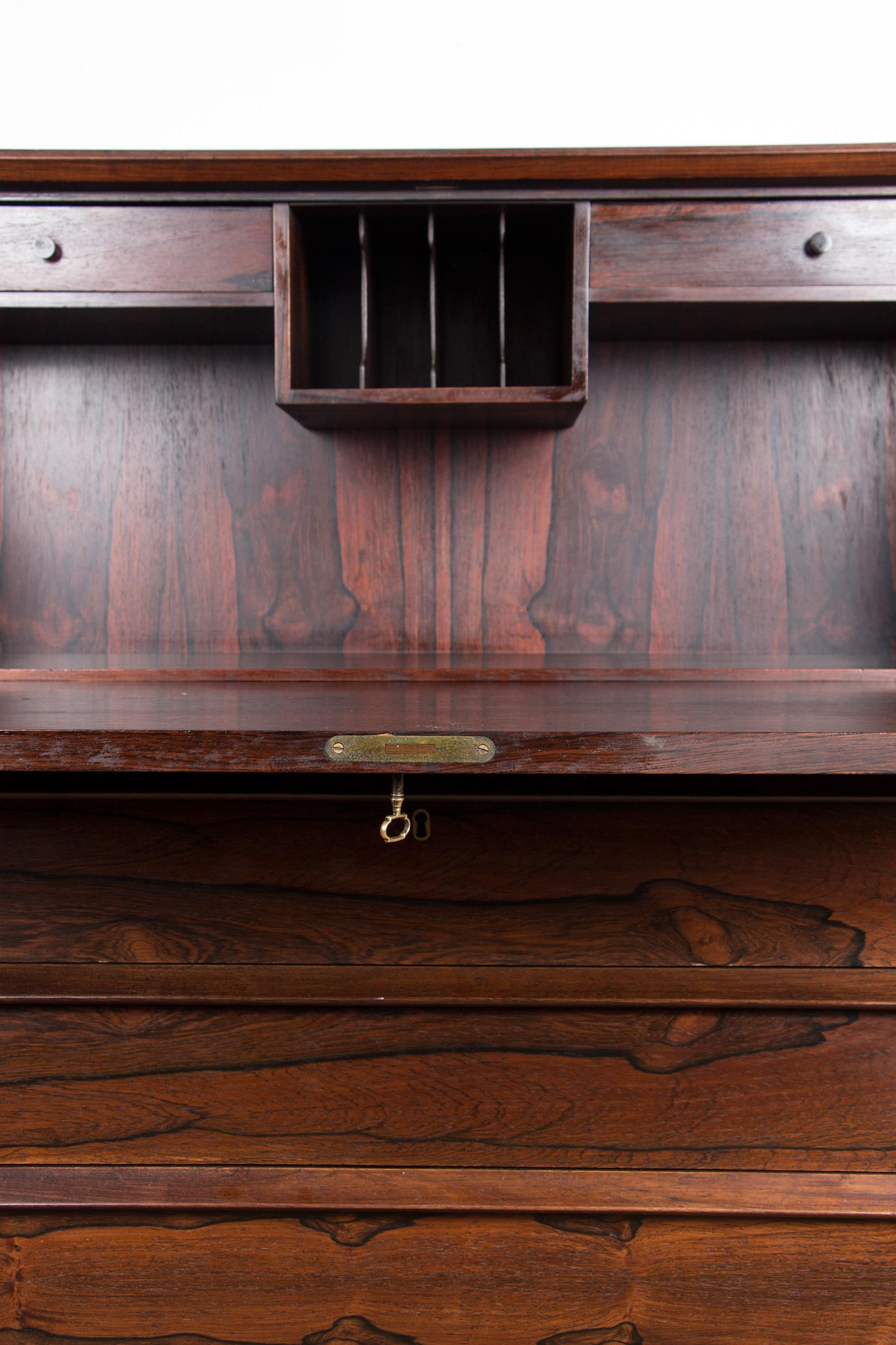 Danish Secretary in  Rosewood, Arne Wahl Iversen for Branderup Mobelfabrik 196O. For Sale 2