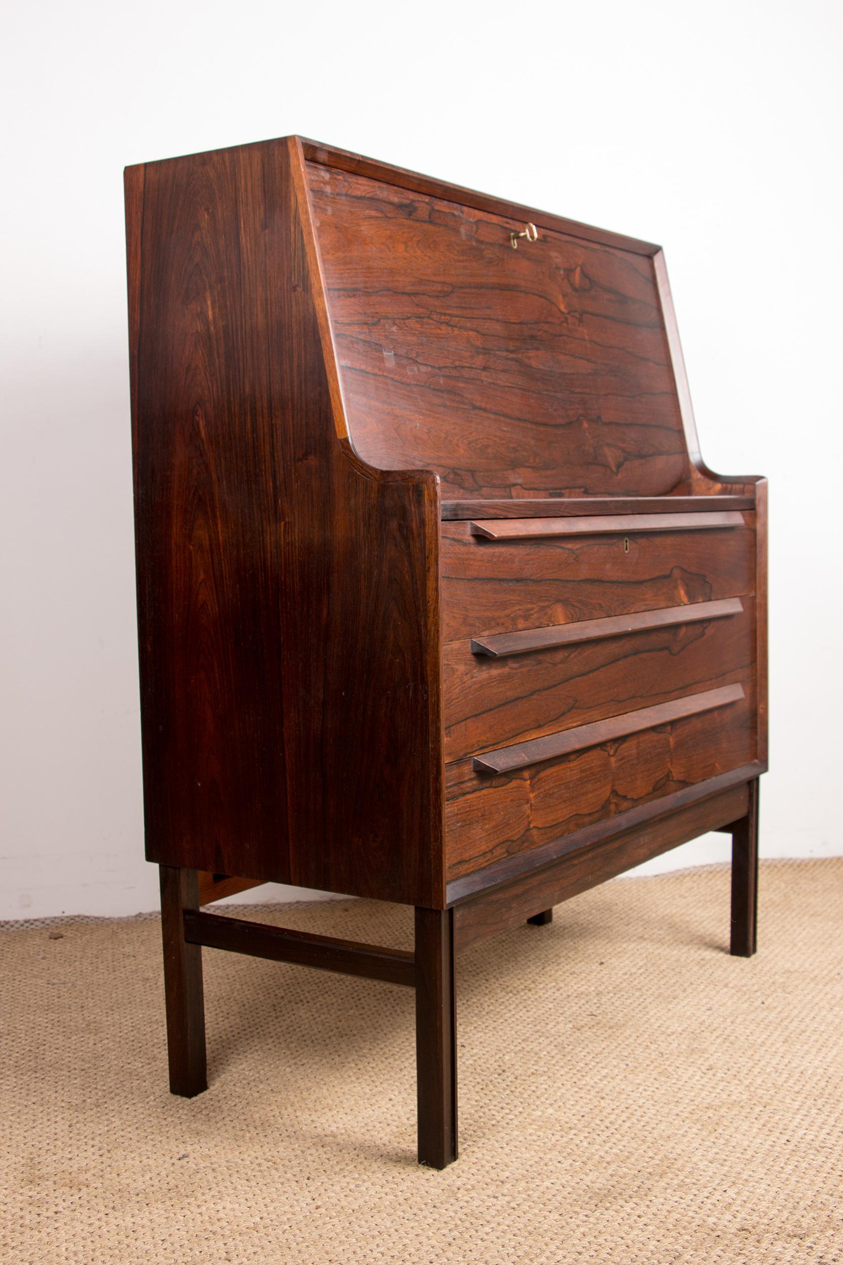 Danish Secretary in  Rosewood, Arne Wahl Iversen for Branderup Mobelfabrik 196O. For Sale 4