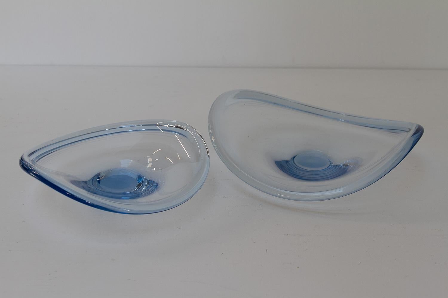 Mid-Century Modern Danish Selandia Fruit Bowls by Per Lütken for Holmegaard, 1960s. Set of 2. For Sale