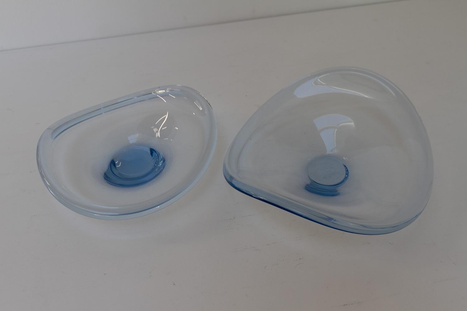 Mid-20th Century Danish Selandia Fruit Bowls by Per Lütken for Holmegaard, 1960s. Set of 2. For Sale