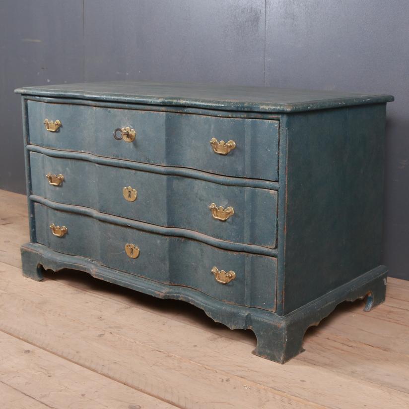 Painted Danish Serpentine Commode