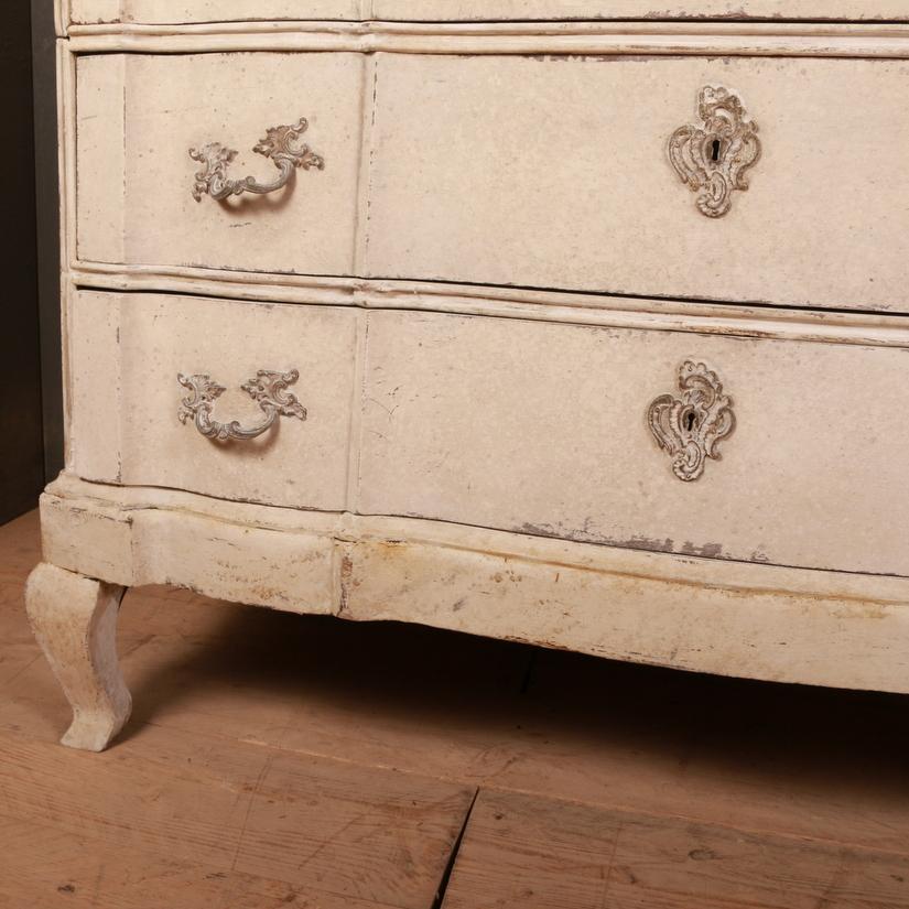 Hand-Painted Danish Serpentine Front Commode For Sale