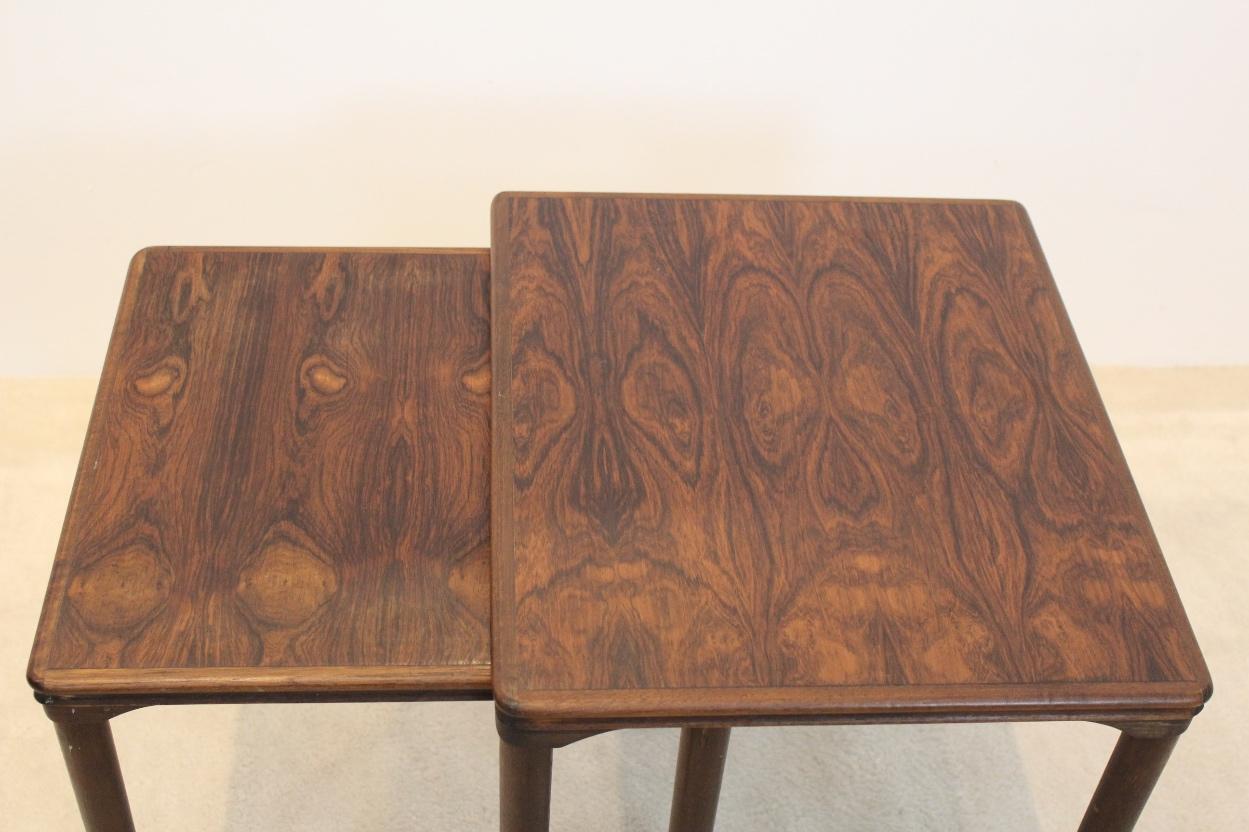 Danish Set Dark Oak Nesting Tables by E. W. Bach for Møbelfabrikken Toften, 1960 For Sale 3