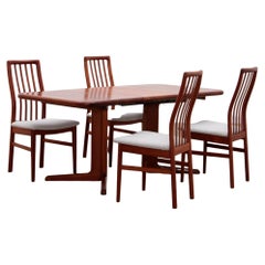 Used Danish set of 4 Kai Kristansen chairs and a table from Korup, 1960 Denmark.