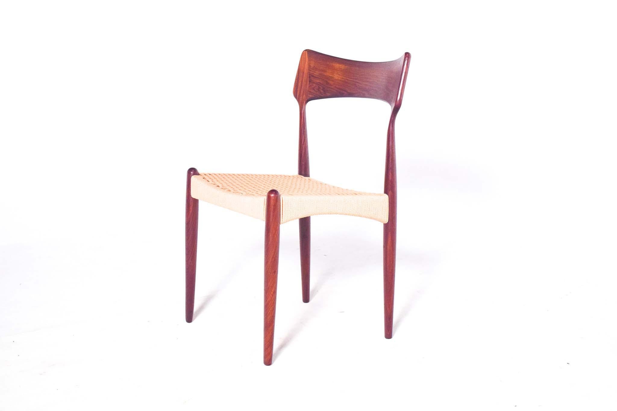 Ensemble danois de 6 chaises de salle à manger produit par Bernhard Pedersen & Son, années 1960 en vente 1