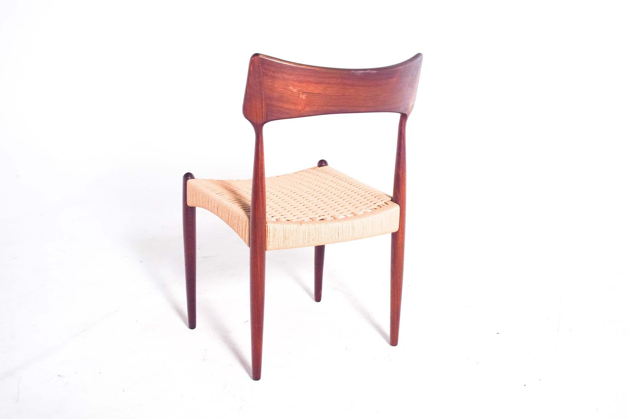 Danish Set of 6 Dining Chairs Produced by Bernhard Pedersen & Son, 1960s For Sale 3