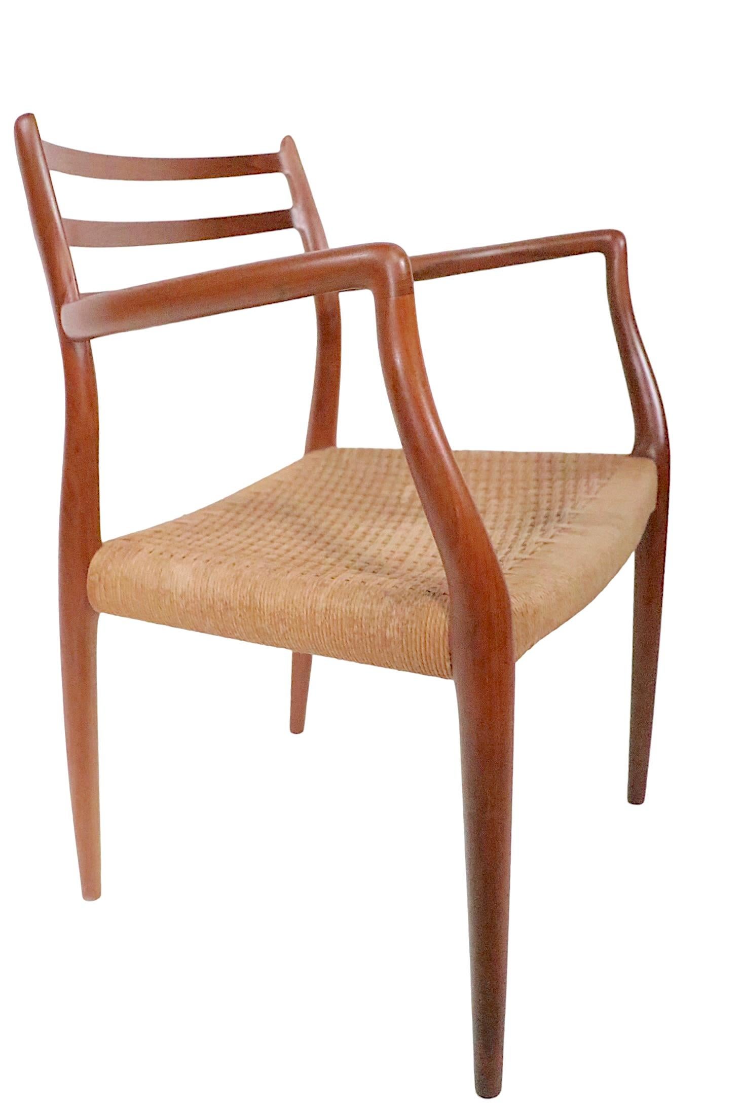 Danish Set of Eight Teak Dining Chairs by Neils Moller / J.L.Moller, circa 1960s For Sale 8