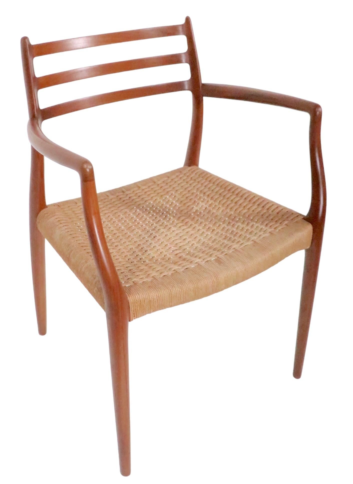 Danish Set of Eight Teak Dining Chairs by Neils Moller / J.L.Moller, circa 1960s For Sale 12