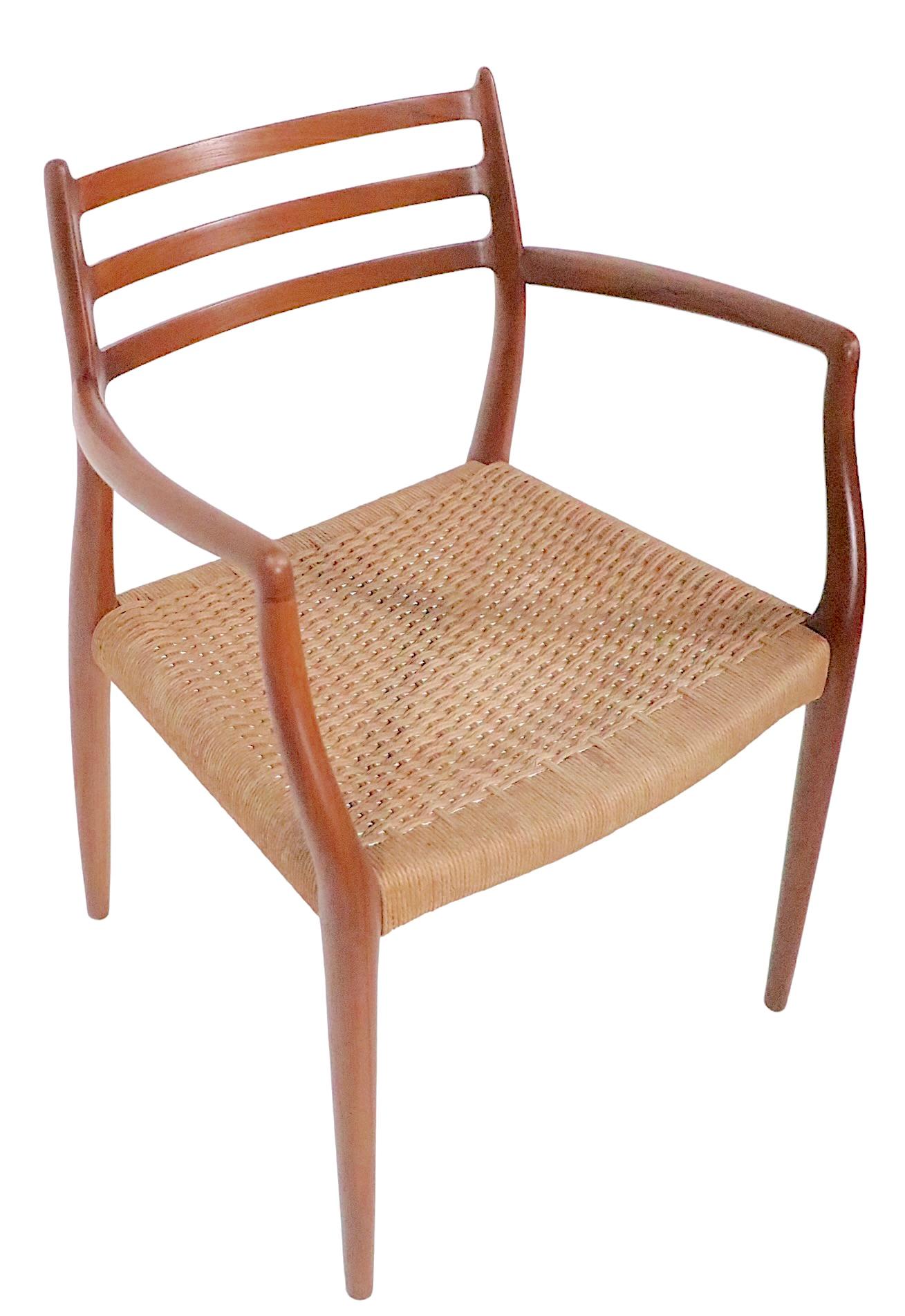 Danish Set of Eight Teak Dining Chairs by Neils Moller / J.L.Moller, circa 1960s For Sale 13