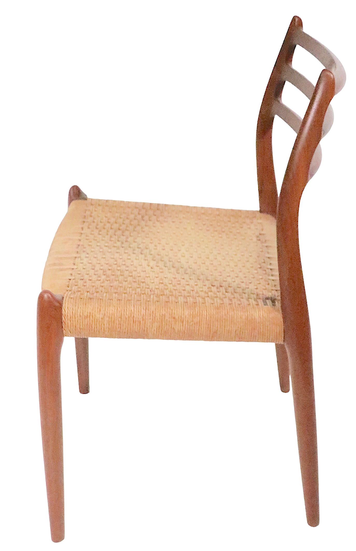 Danish Set of Eight Teak Dining Chairs by Neils Moller / J.L.Moller, circa 1960s For Sale 2