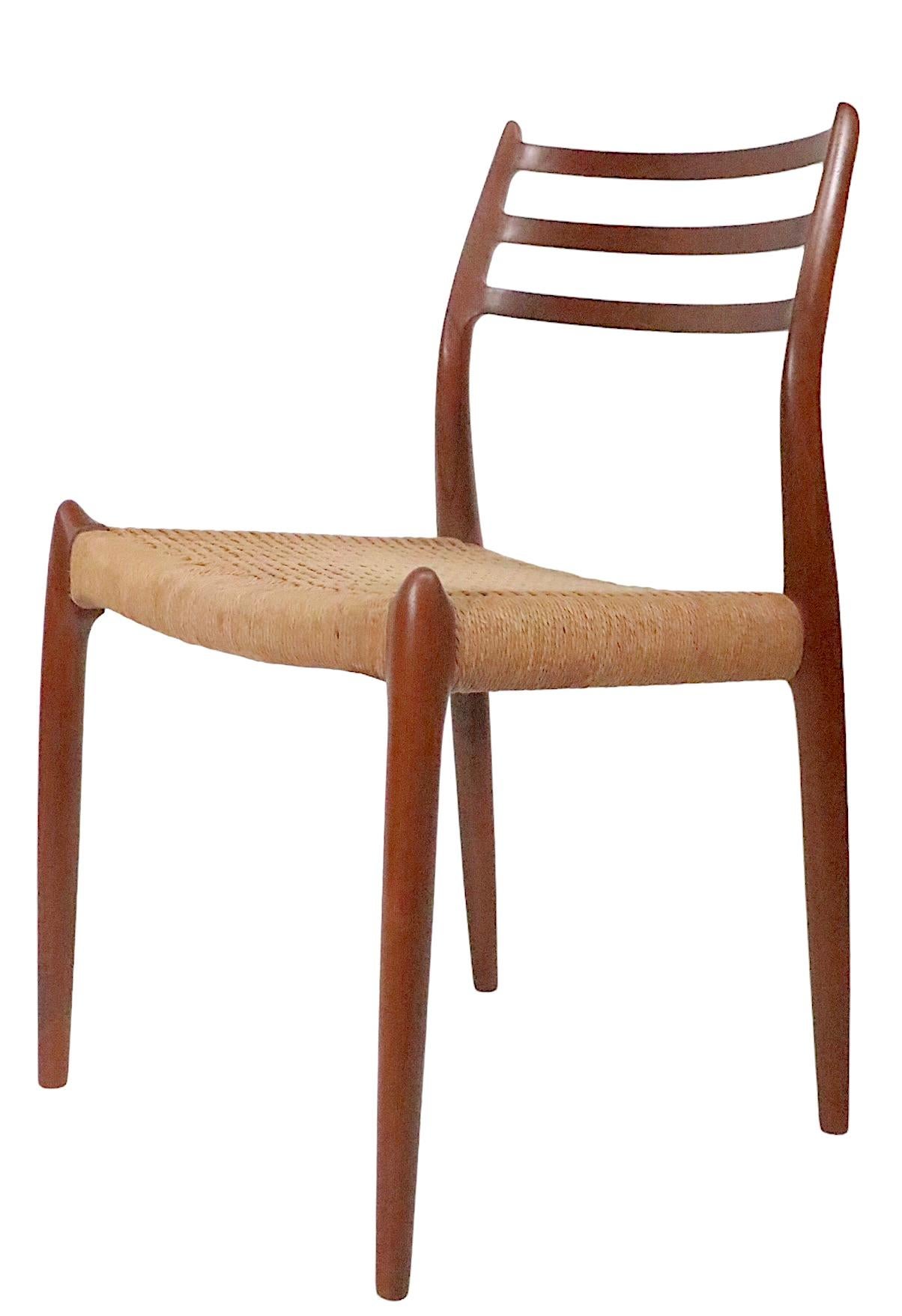 Danish Set of Eight Teak Dining Chairs by Neils Moller / J.L.Moller, circa 1960s For Sale 3