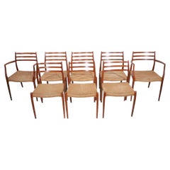 Danish Set of Eight Teak Dining Chairs by Neils Moller / J.L.Moller, circa 1960s