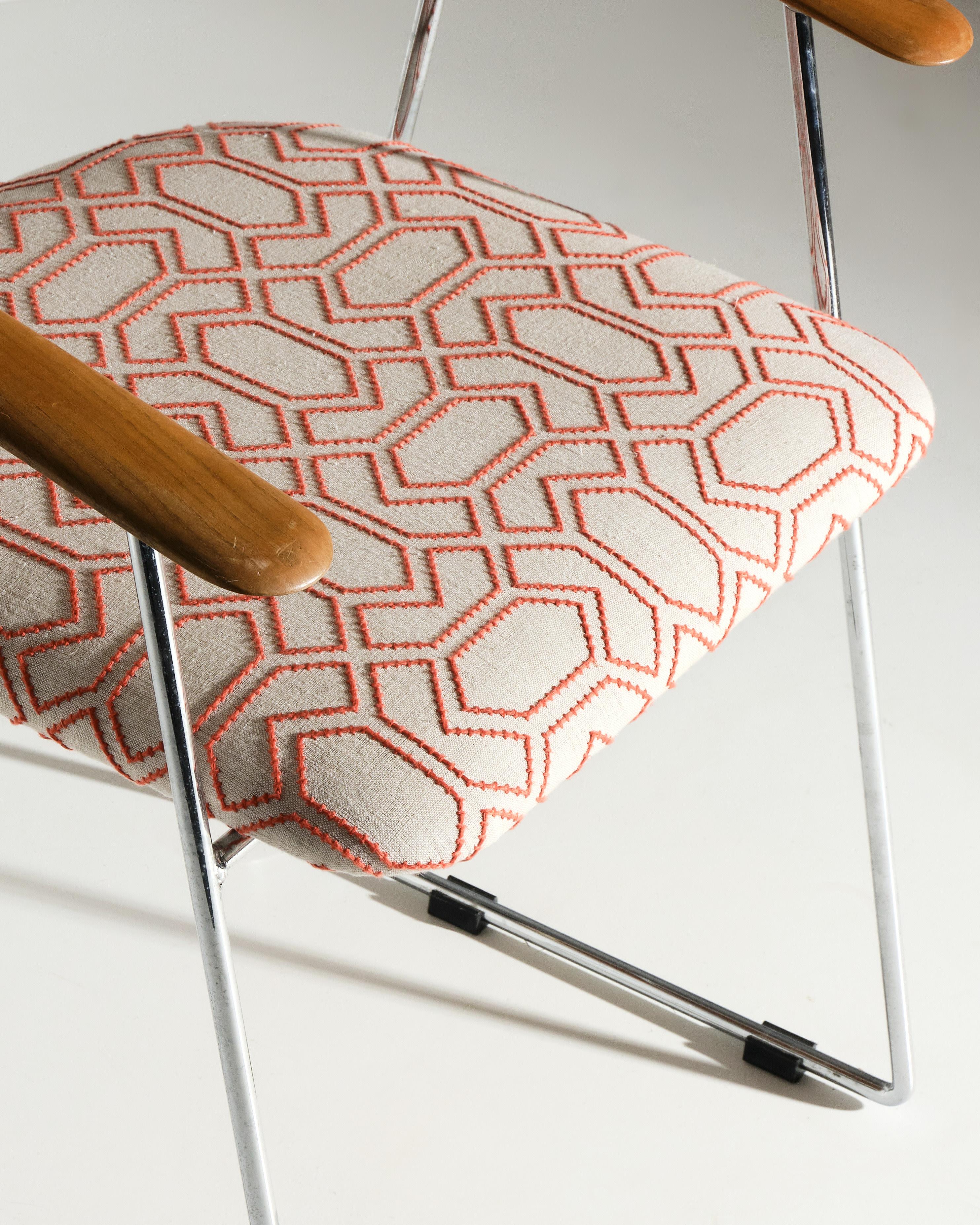 Métal Ensemble de cinq chaises danoises en vente