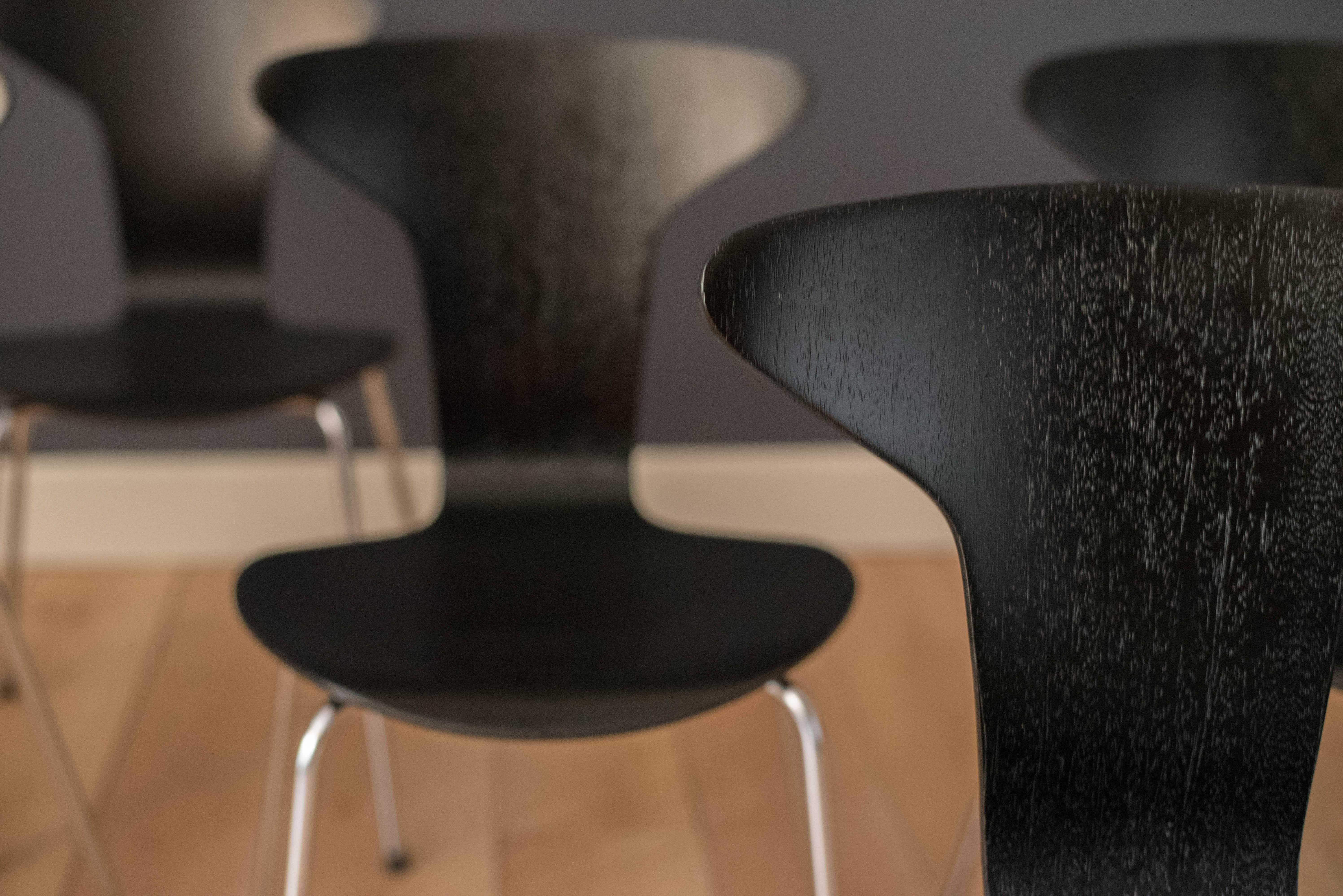 Danish Mosquito Munkegård Dining Chairs by Arne Jacobsen 1