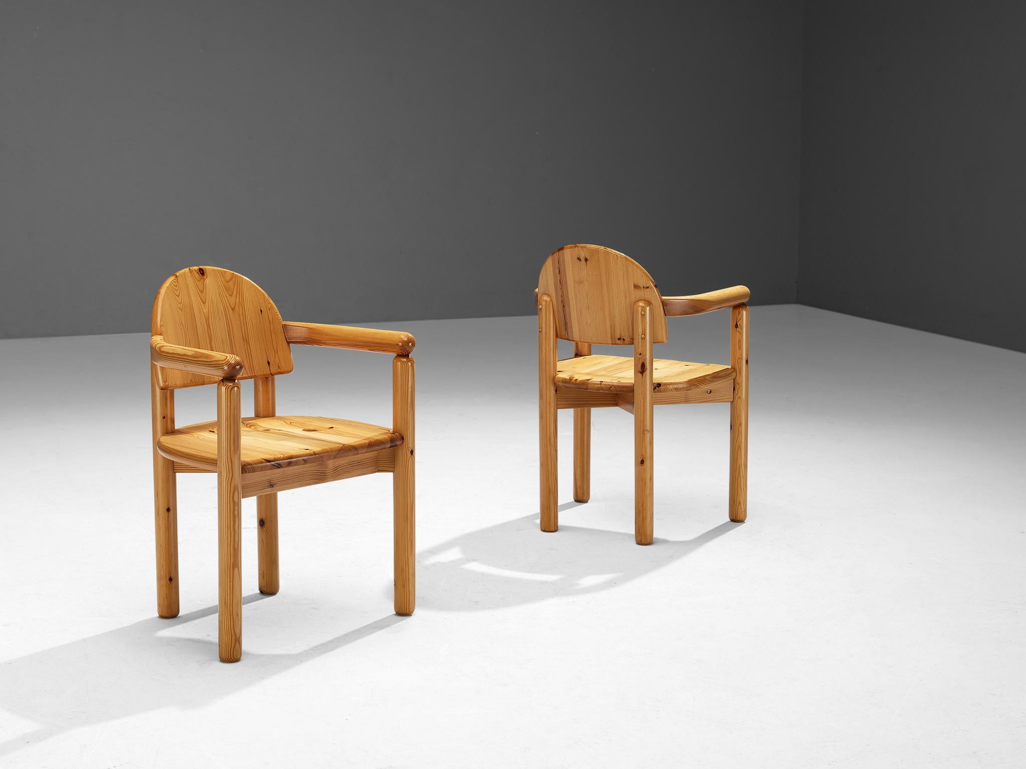 Fin du 20e siècle Ensemble danois de quatre fauteuils en pin massif  en vente
