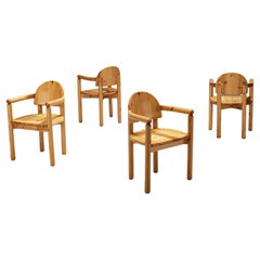 Danish Set of Four Armchairs in Solid Pine 