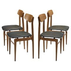 Danish Set of Four Danish Sculptural Chairs in Blonde Wood