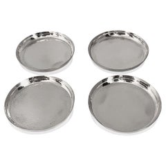 Danish Set of Four Sterling Silver Wine Coasters