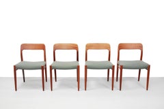 Danish Set of four Teak Niels Moller #75 Dining Chairs, 1960