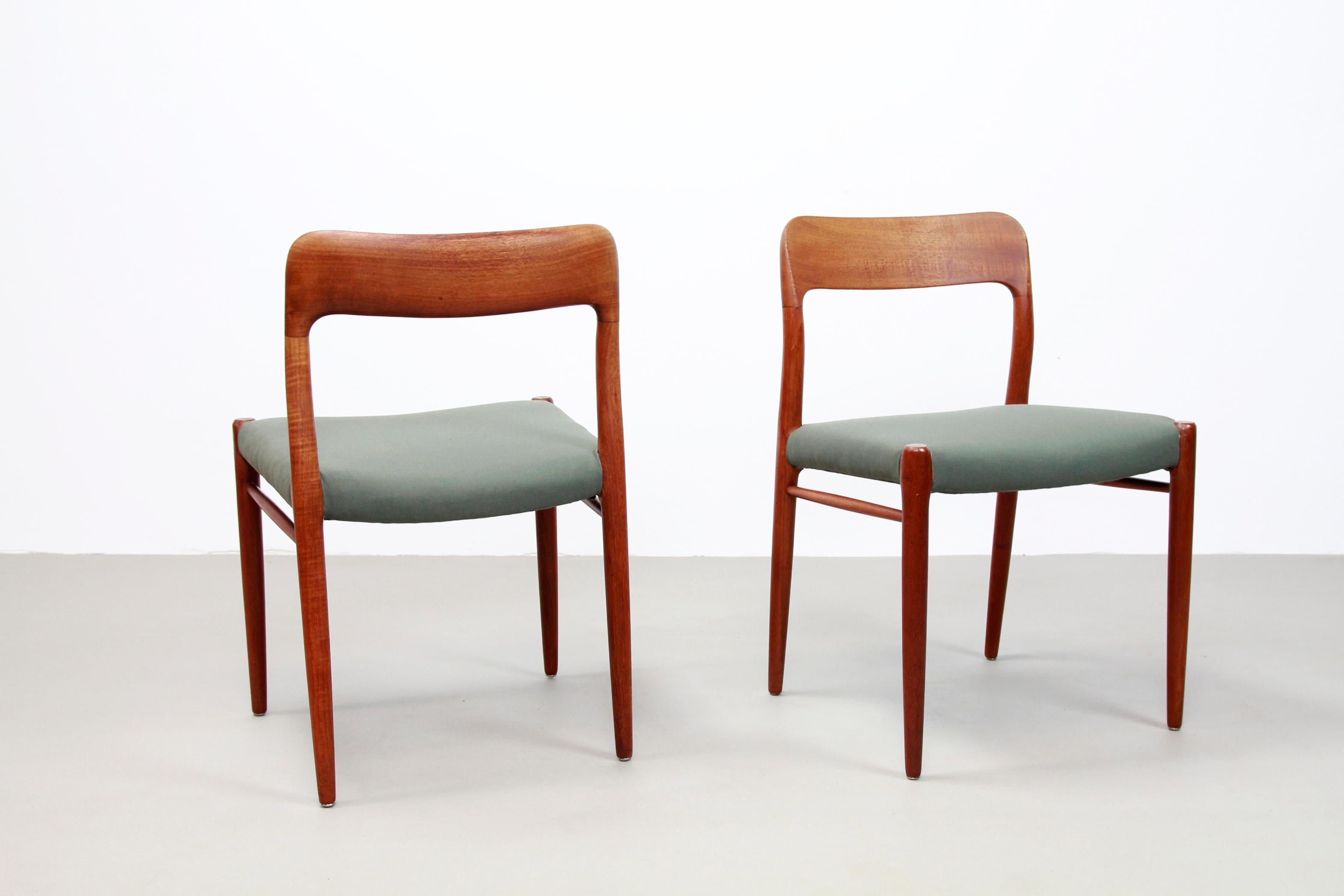 Danish Set of four Teak Niels Moller #75 Dining Chairs, 1960 1
