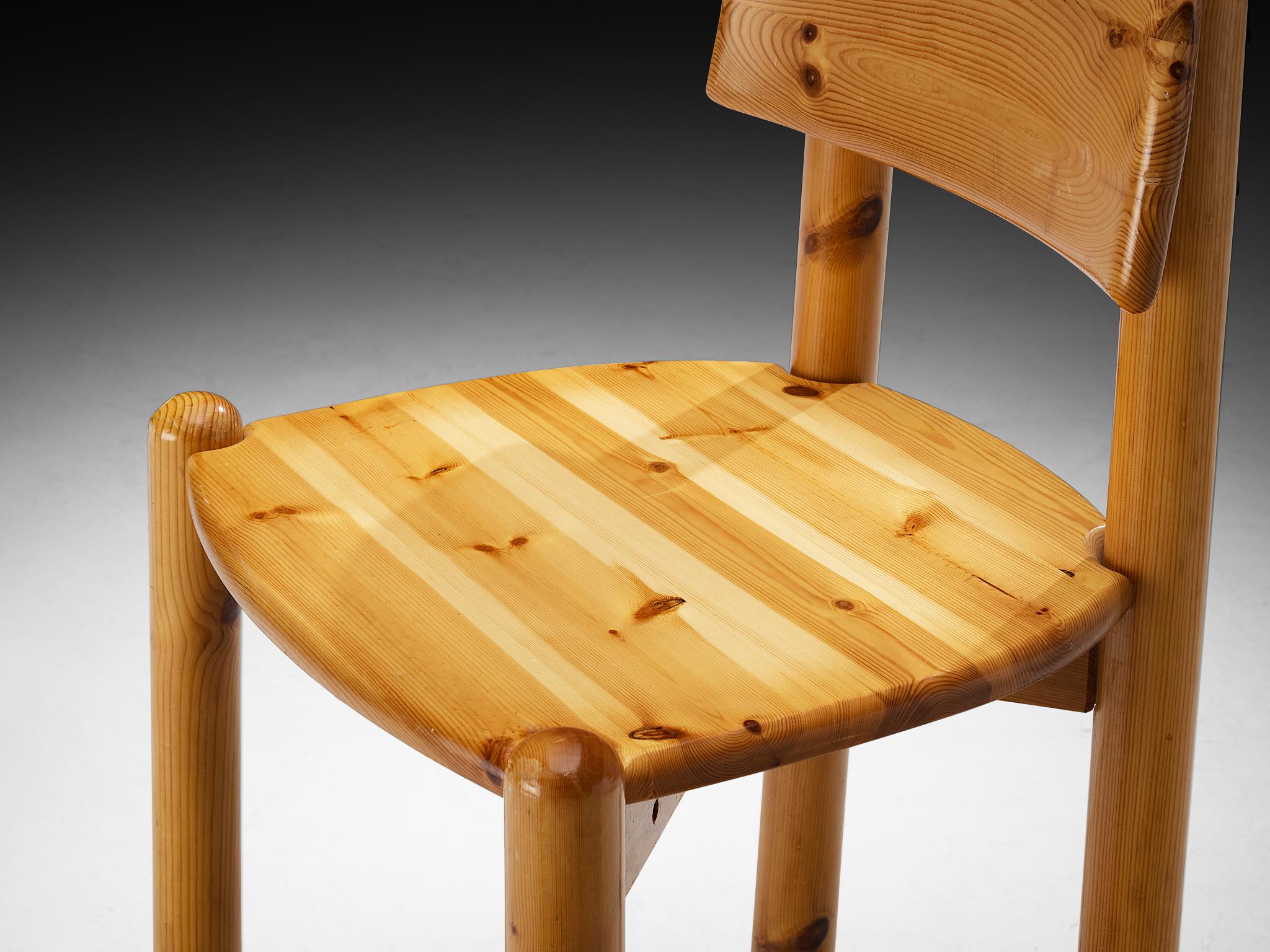 Scandinavian Modern Danish Set of Six Chairs in Solid Pine For Sale