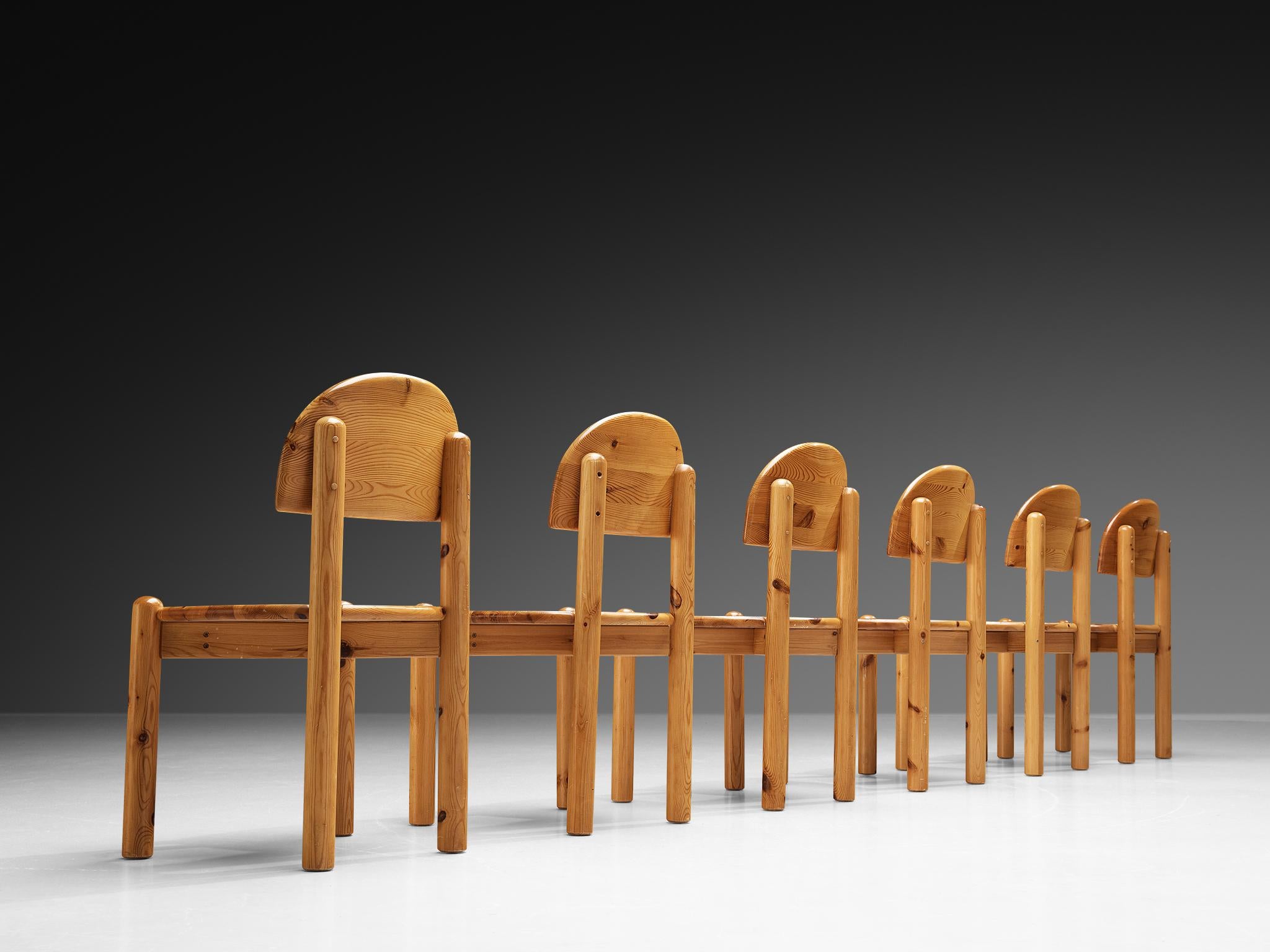 Danish Set of Six Chairs in Solid Pine For Sale 1