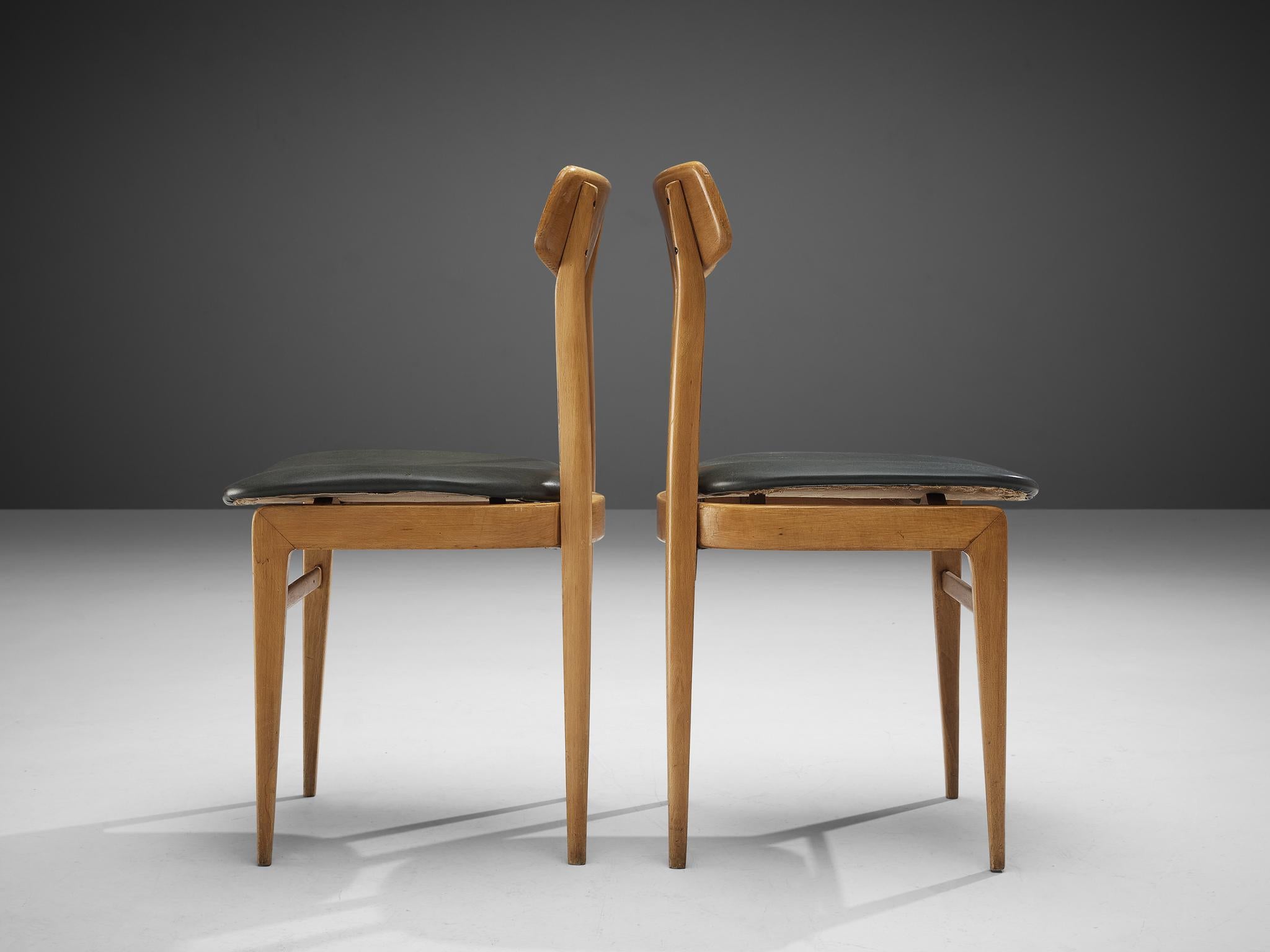Danish Set of Six Danish Sculptural Chairs in Blonde Wood For Sale 2